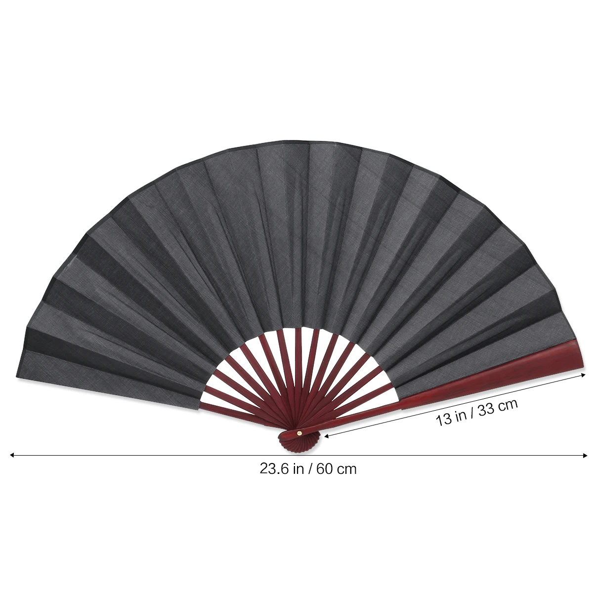 

Folding Silk Fan 33cm Length 60cm Diameter Black Blank Handheld Customizable Decorative Wedding Bamboo Men Craft