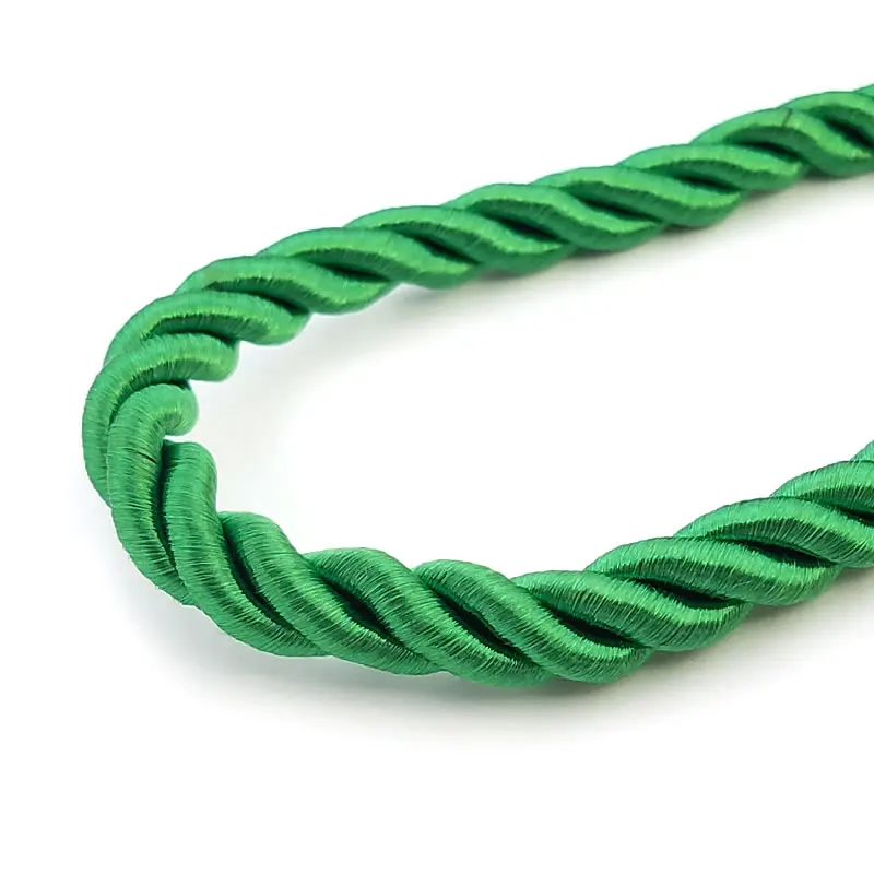 2 Meters 8MM Satin Polyester Cords Three strands of Rope Silk thread Rope Diy Jewelry Findings Accessories wholesale