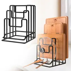 Cutting Board Holder Rack Chopping Board Organizer Metal Freestanding Space Saving Pot Lid Rack Stand for Baking Sheet Plates