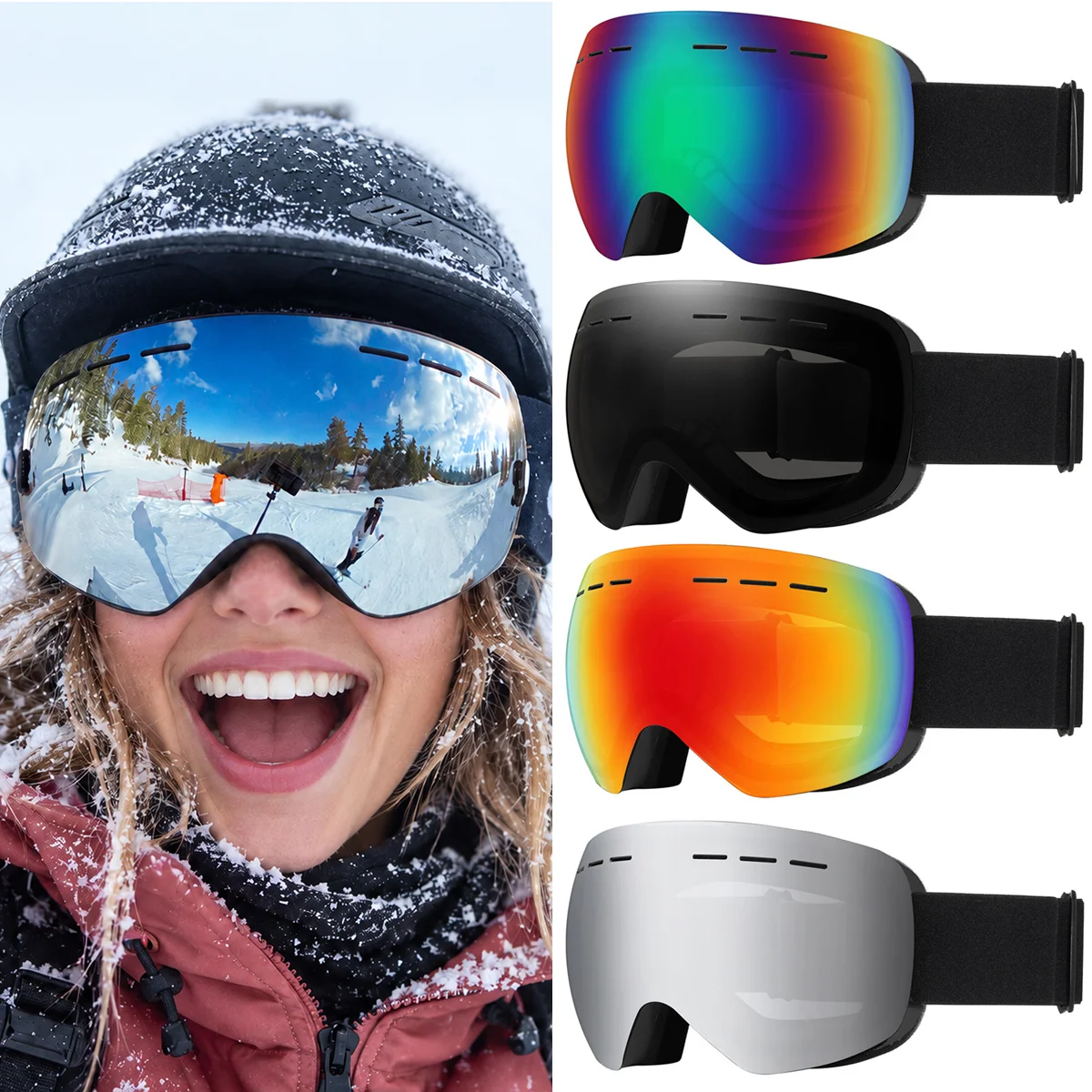 2026 New Ski Goggles Men Women Double Layer Anti-Fog UV400 Snowboard Glasses Winter Skiing Snow Protection Goggles