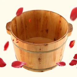 Height 26cm Foot Bath Bucket Portable Foot Bath Basin Wooden Washing Basin Foot Spa Soak Bath Tub Household Wash Bucket