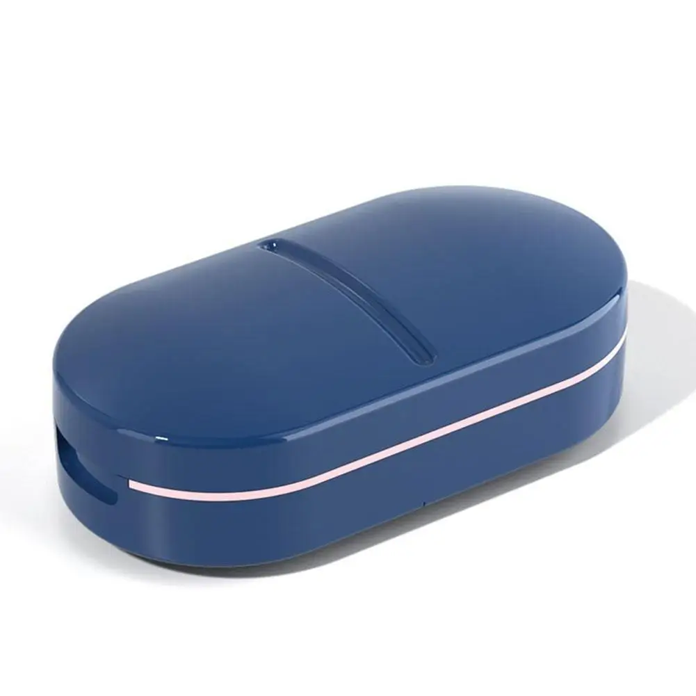 Portable Medicine Pill Cutter Box Grinder Splitter Storage Boxes Mini Case Pill Divider Slicer Holder F9N6