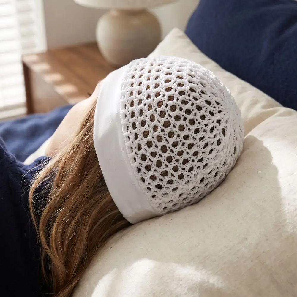 Protective Hairnet Crochet Mesh Hair Net Mesh Hollow Out Wig Cap Stretchy Ultra-Wide Band Nightcap Daily Hairdressing