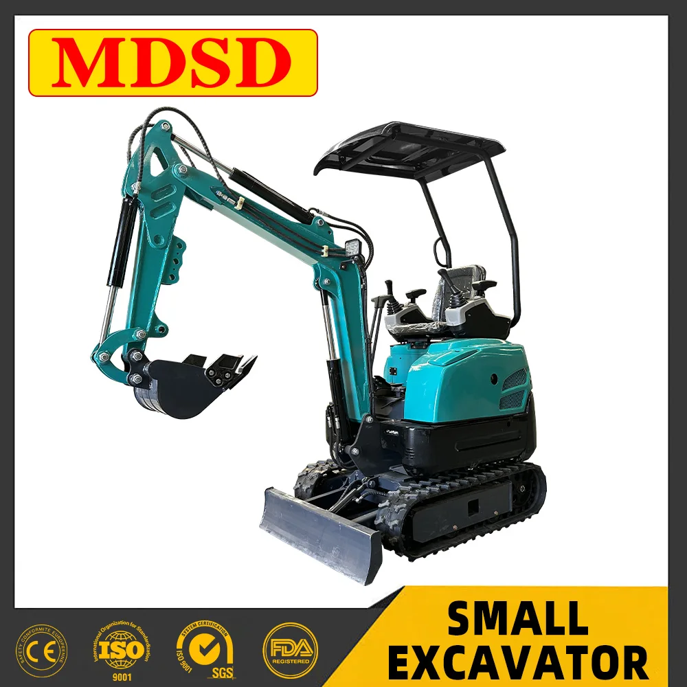 Excavator Mini 1,8 Ton, Penggali Parit Kecil 2 Ton untuk Konstruksi Kebun, Pertanian, Taman, dan Lokasi Konstruksi, Excavator Mini Crawler, Pengiriman Gratis