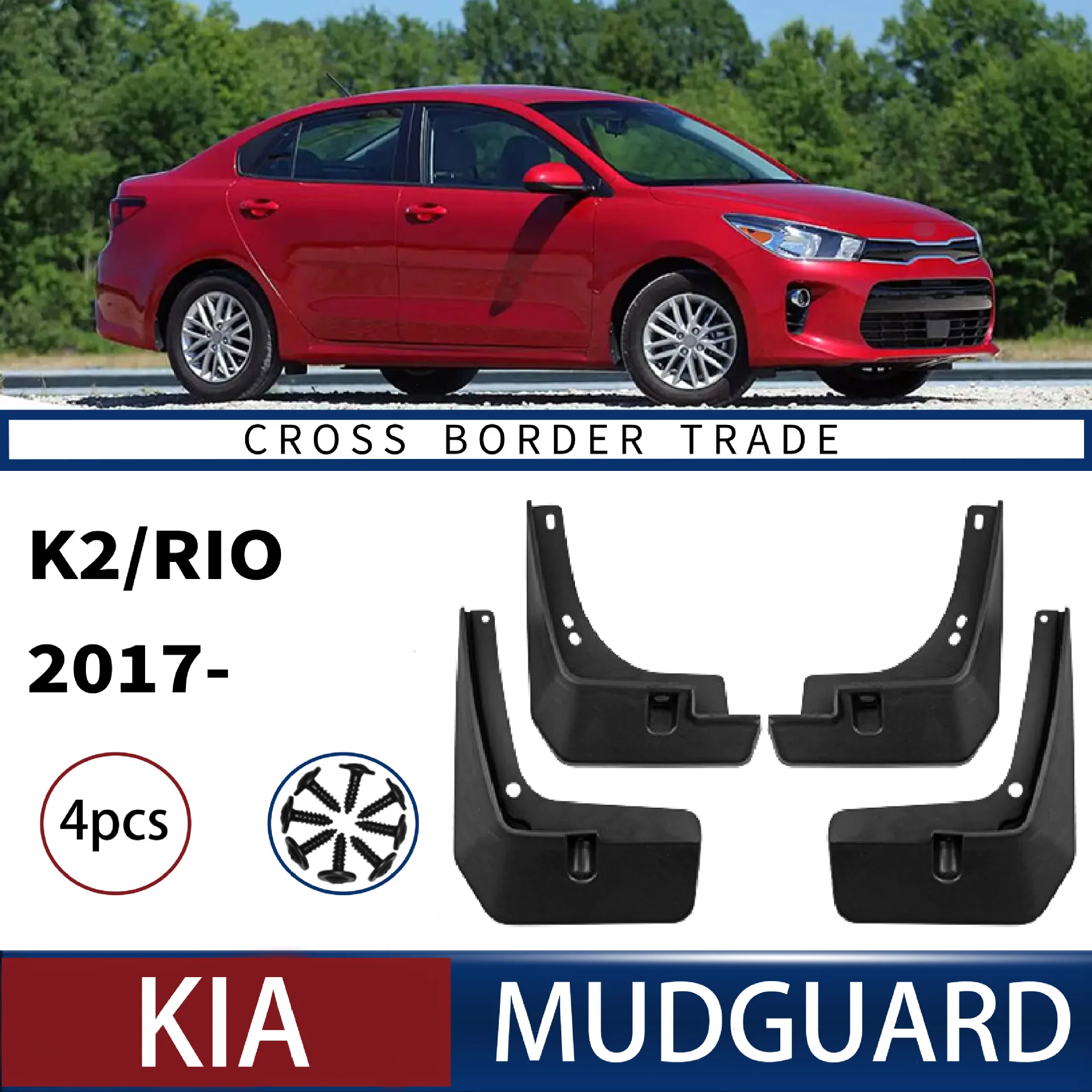 

FOR Kia K2 Rio 2017-2023 Car Molded Mud Flaps Splash Guards Mudguards Front Rear Styling Front Rear Car Accessories