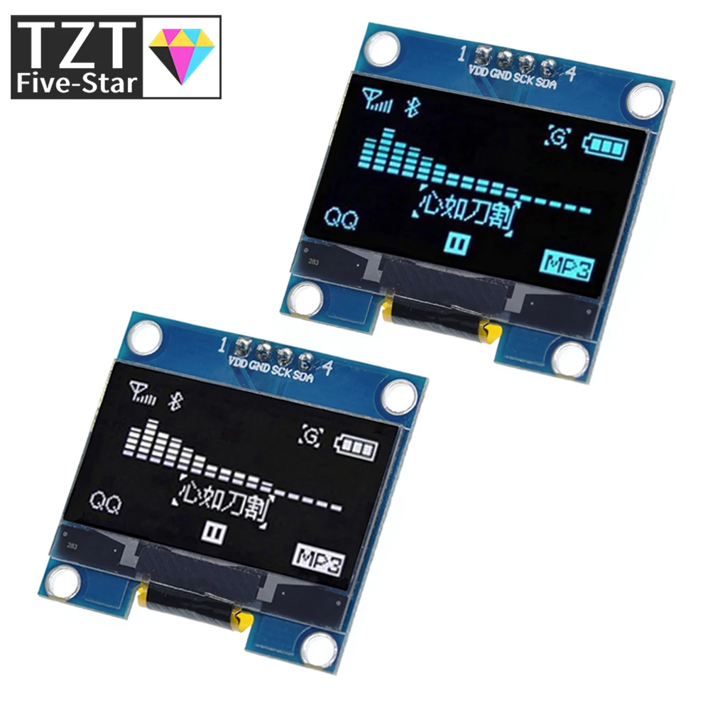 OLED LCD LED 디스플레이 모듈, Arduino용 케이스와 통신, 4 핀 1.3 OLED 모듈, 화이트, 블루 컬러, 128x64 1.3 인치, 1.3 인치 IIC I2C