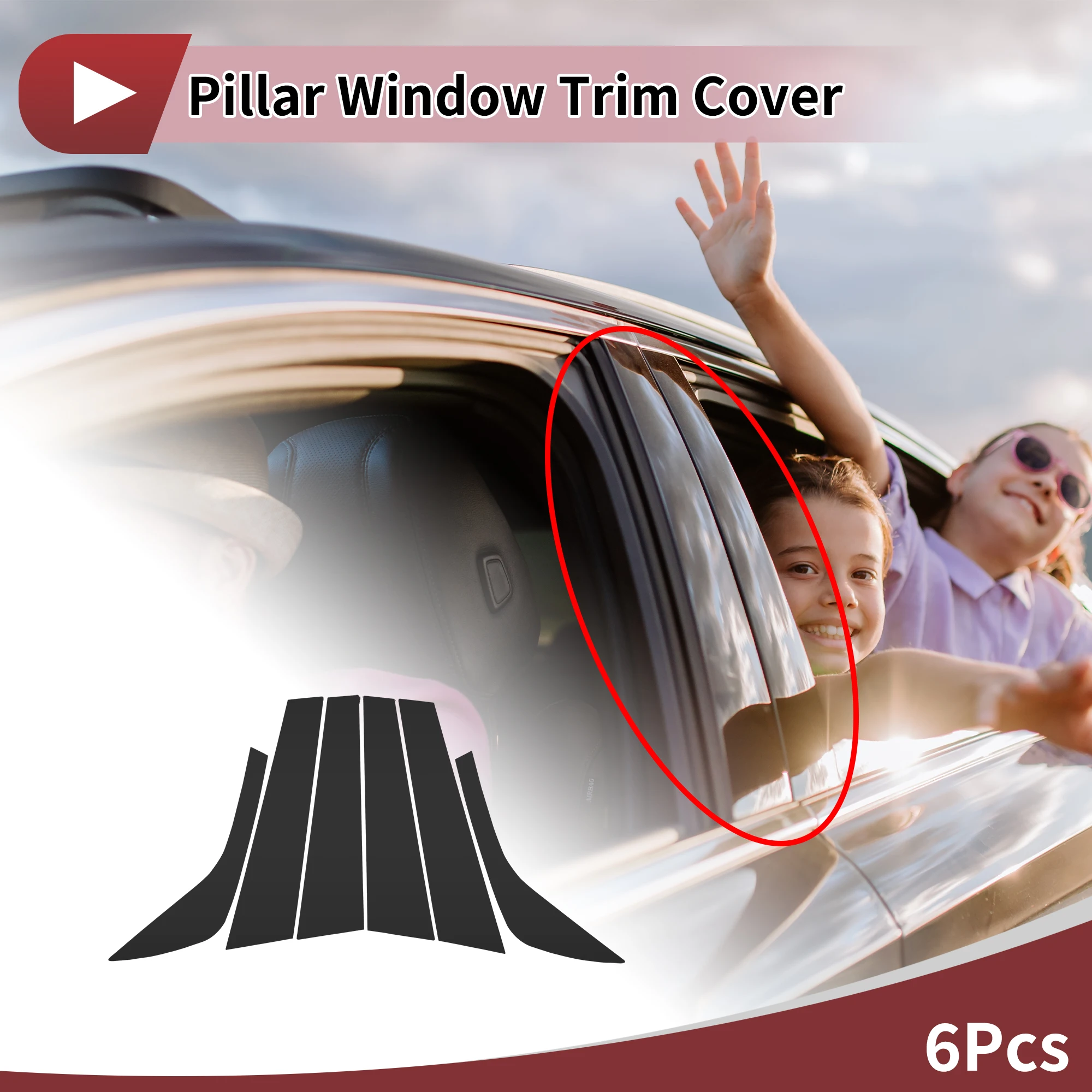 

UXCELL Накладка на дверную стойку для Land Rover Discovery Sport L550, черная, 6 шт.