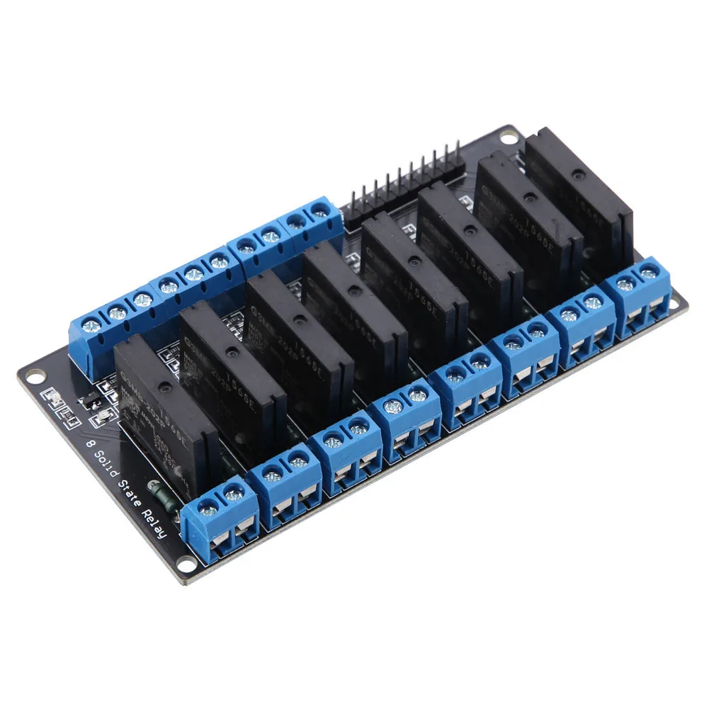 8 Channel Relay Module 8 Channel Solid State Relay Module 5V 8 Channel Solid State Relay Module with Fuse High Level Trigger 2A