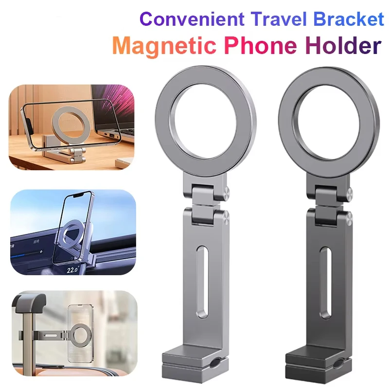 Folding Magnetic Phone Holder Travel Essentials Flexible Rotation Hands-Free Airplane Phone Mount for IPhone,samsung,xiaomi 2025