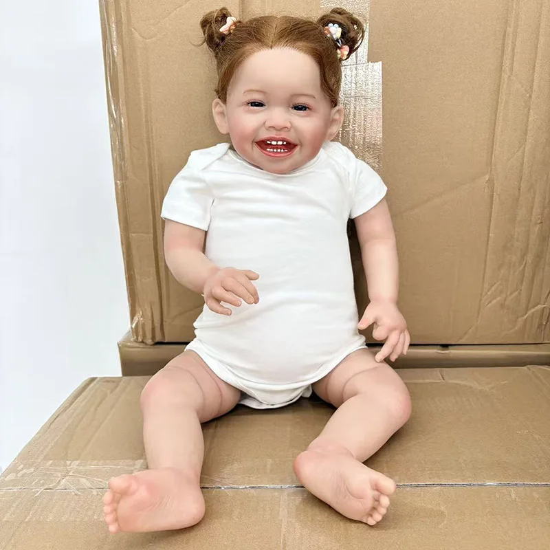 60CMの手作りリボーンドール、ミラの幼児期の女の子。高品質で精巧なペイントと植毛が施されており、コレクター向けです。