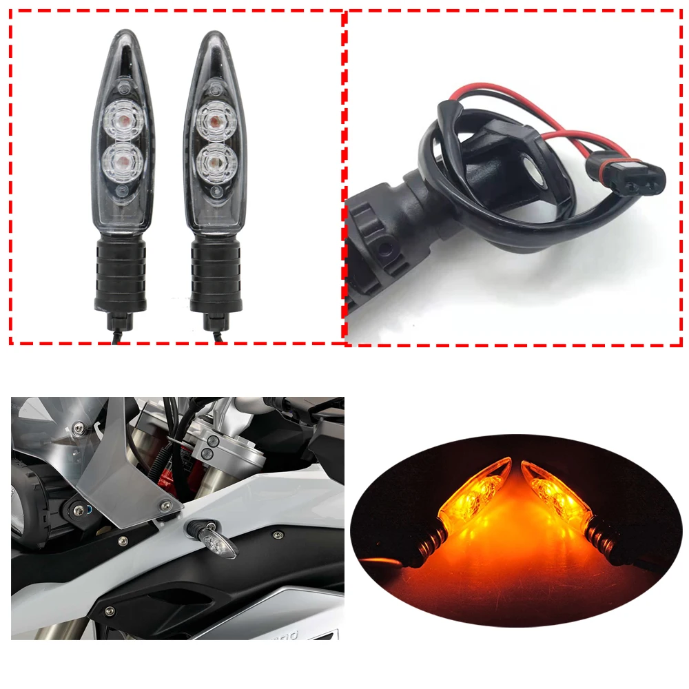 Fits for BMW R1200GS LC ADV F800GS F800GT F800R F800S F800ST F700GS 2004-2024 Motorcycle Front Turn Signal LED Indicator Lights