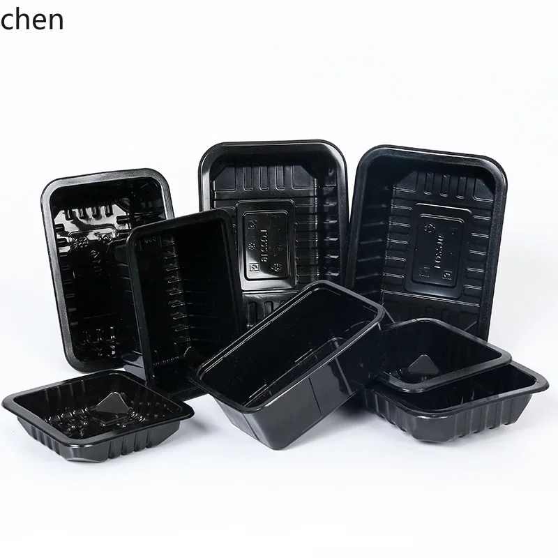 plastic rectangular lunch box sells food lunch  fresh-locked packaging microwave sealing tray packaging plastic box