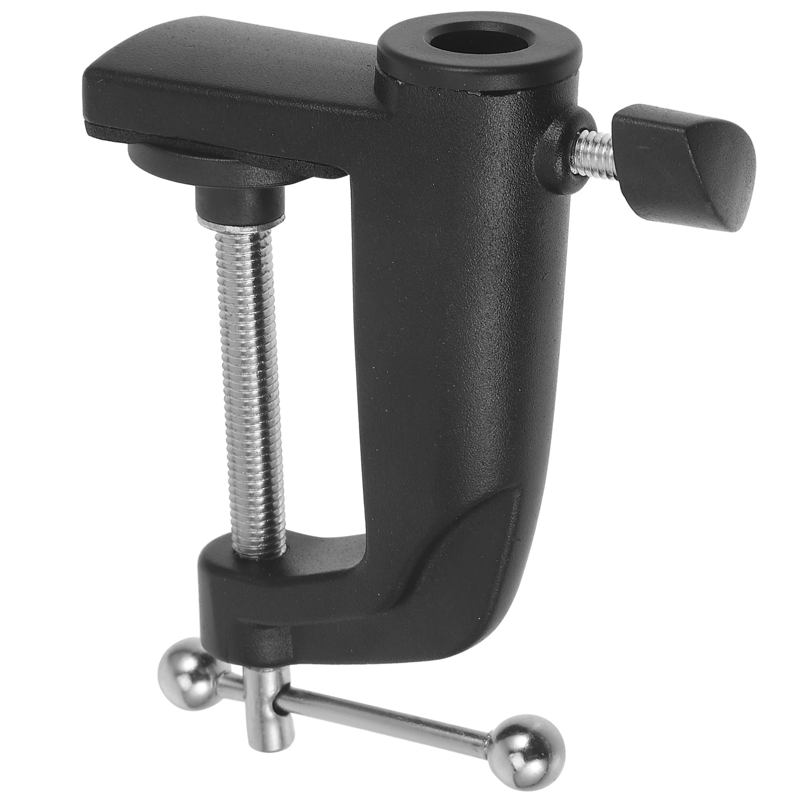 

Thickened Aluminum Base Clip 5cm Adjustable Desk Clamp for Mic Black Heavy Duty Table Mount Bracket Smartphones Recording Live