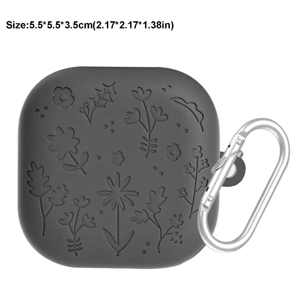 Liquid Silicone Protective Case 3D Carved Pattern Shockproof Earphone Case Anti Scratch for Samsung Galaxy Buds4/4pro