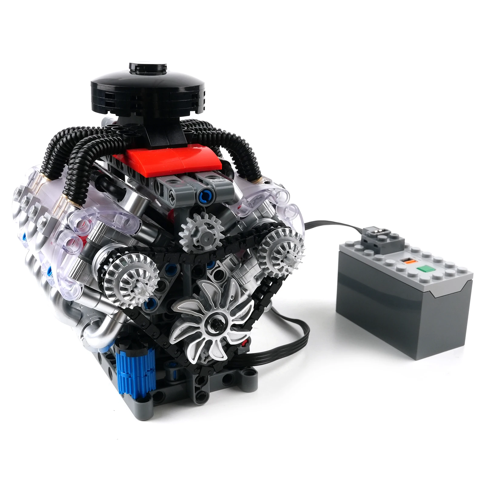 Modelo de Motor V8, bloques de construcción de alta tecnología, juego 10171 LSX454 + función de potencia del Motor L, juguetes ensamblados DIY para niños, regalos, 497 Uds.