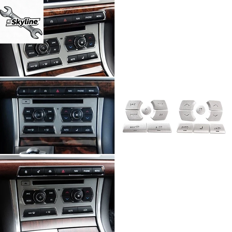 15Pcs Car Central Control Multimedia Button Cover Sticker Air Conditioning Button Trim Cover for  2012-2015