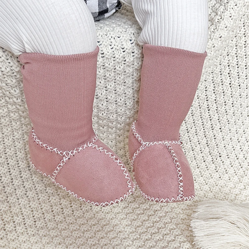 Plus Samt Infant Winter Baby Junge Mädchen Booties Wildleder Weiche Schuhe Erste Wanderer Anti-slip Dicke Warme Neugeborenen Krippe schuhe