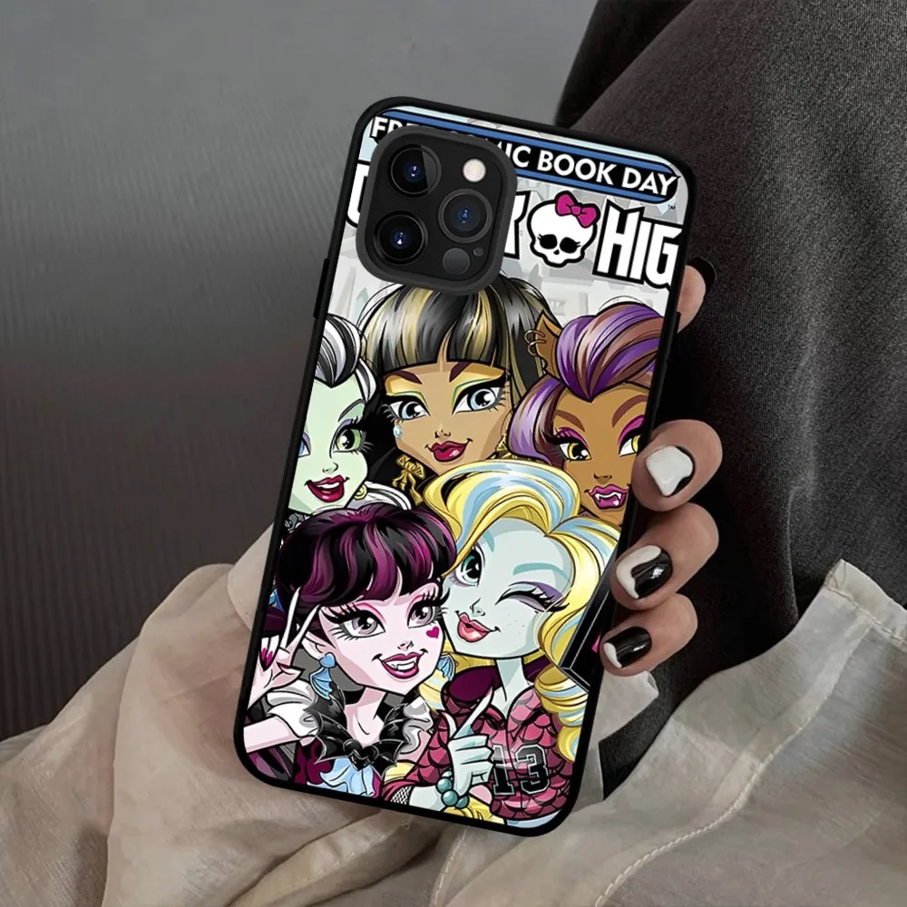 M-Monster Cartoon High Girl Phone Case For iPhone 14 11 12 13 Mini Pro XS Max Cover 6 7 8 Plus X XR SE 2020 Funda Shell