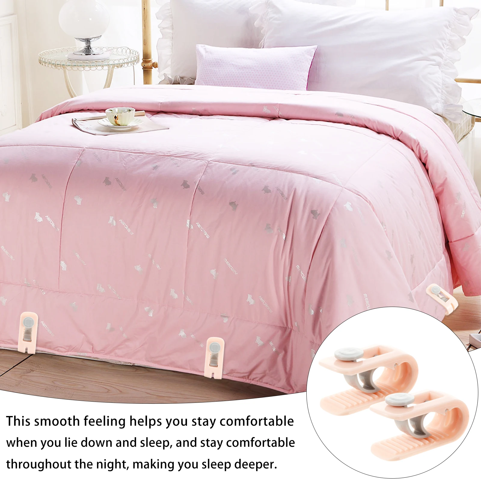 

6pcs Anti-Slip Quilt Clips U-Shaped Bed Sheet Fastener No Needle Quilt Fixing Clip Buckle For Deep Sleep