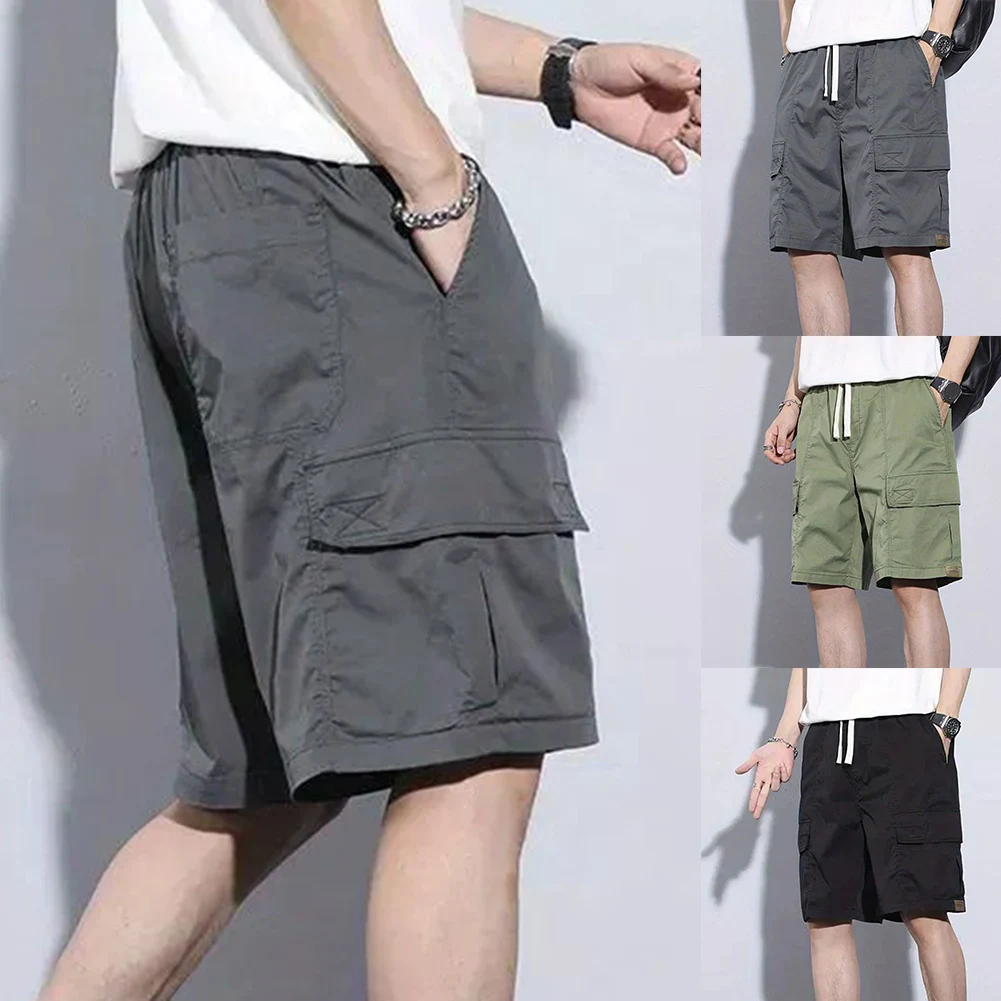 Daily Casual Men Cargo Shorts Fashion Casual Pants Fashion Five Point Pants Regular Clothing Length Solid Color Pattern