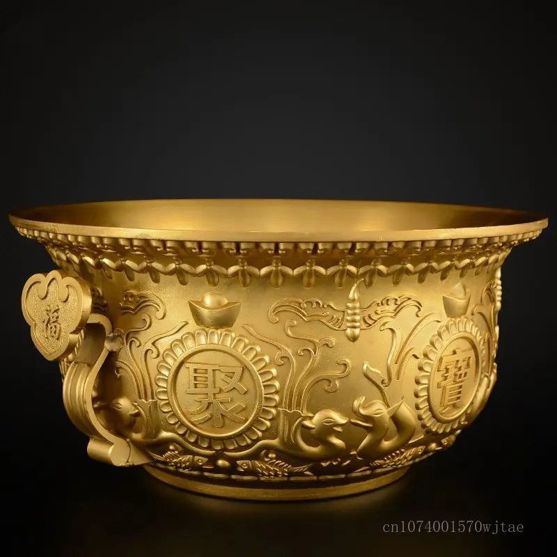 Creative Brass Ruyi Cornucopia Decoration, Home Living Room, Shop Opening for Buddha Supplies, Blessing Gift, Decor Bowl, 1Pc