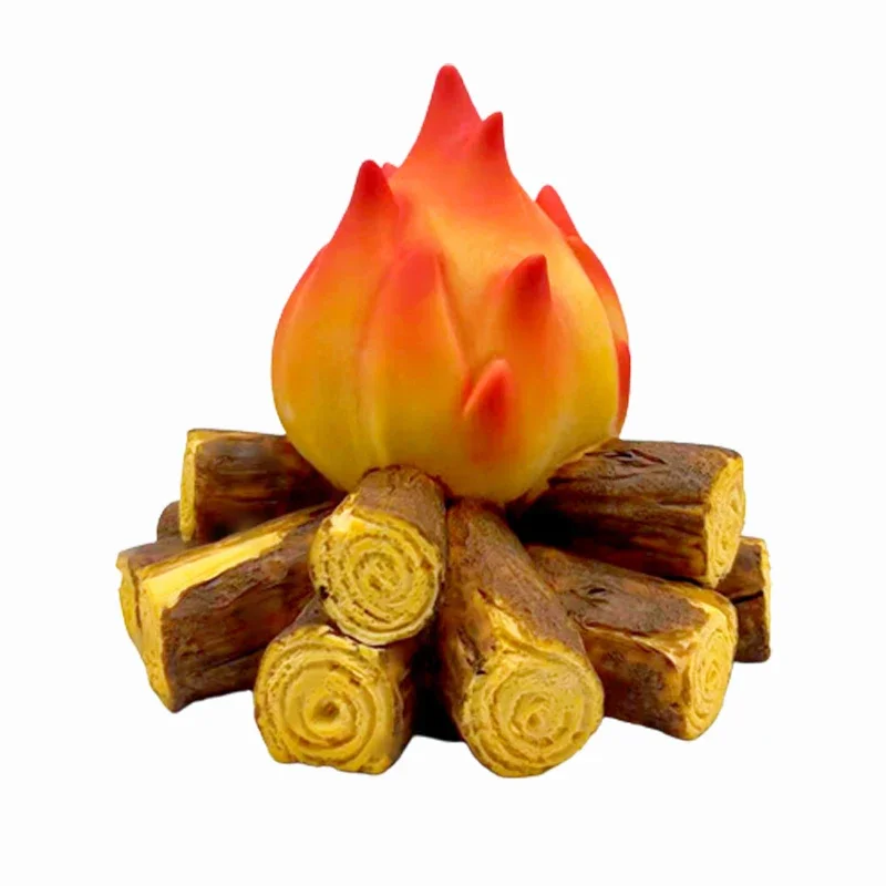 Flameless Fireplace Lamp Light 3D Wood Realistic Fire LED Charcoal Flame Simulation Wooden Night Lamps for Home Festival Decor