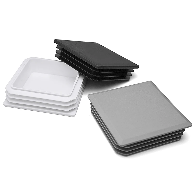 가구 다리용 100x100mm 정사각형 검정 플라스틱 엔드 캡, 파이프 플러그, 테이블 의자 튜브 인서트, 장식용 먼지 방지 커버