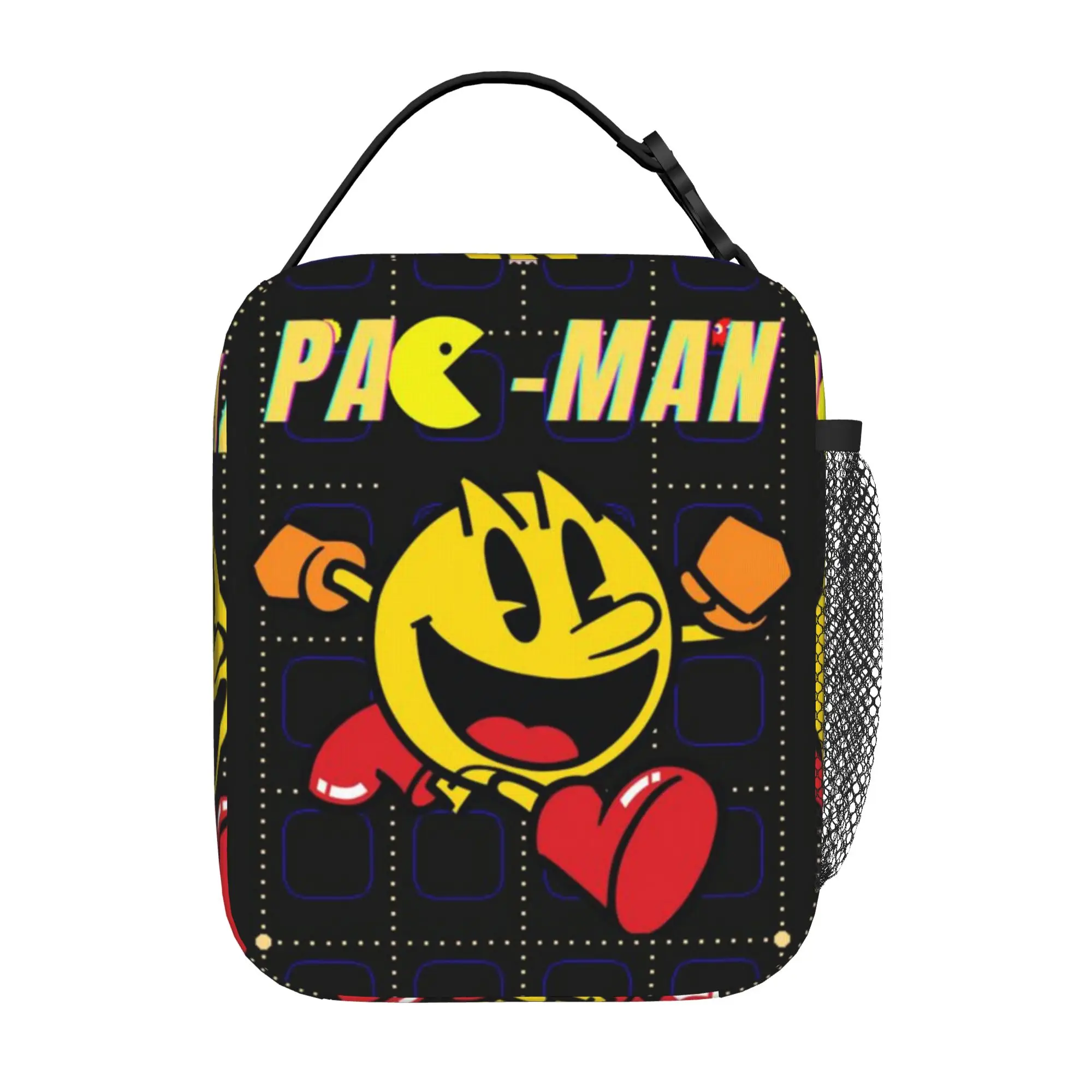 

Back to school season Pac-Man Food Bag Pixel Maze Man (12) Zipper Closure Harajuku Design Classic Heat Preservation Lunch Bag