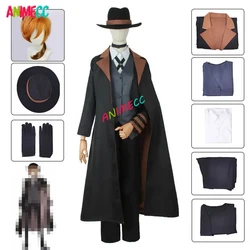 ANIMECC Nakahara Chuuya Cosplay Costume Wig Hat Jacket Coat Suit Anime Halloween Party for Women Men