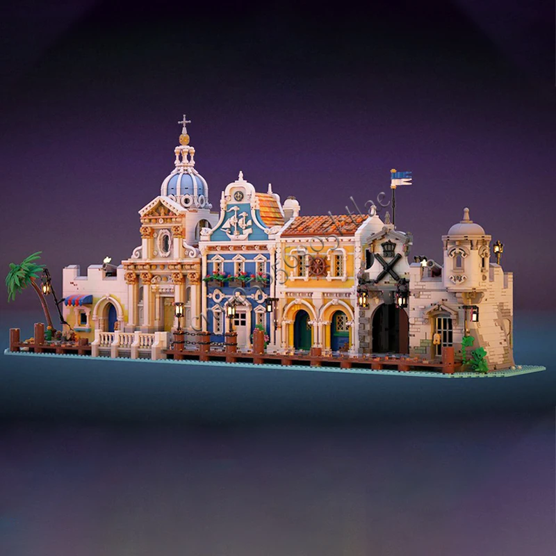 1642 PCS MOC Castello della Cappella Medievale Modello Modulare Building Blocks Set Educazione Assemblaggio Mattoni Giocattoli Per Bambini Regali Di Natale