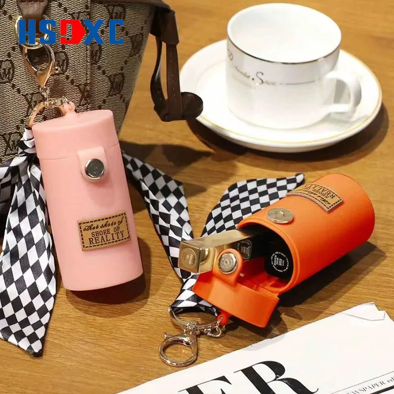 Lipstick Box Portable Internet celebrity mini lipstick bag silk scarf key chain jewelry pendant jelly gift wrap decoration