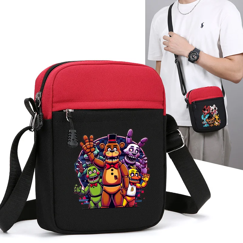 FNAF Crossbody Bags for Men Women Five Nights At Freddys Cartoon Anime Pattern Printed Shoulder Bag Boys Girls Birthday Gifts