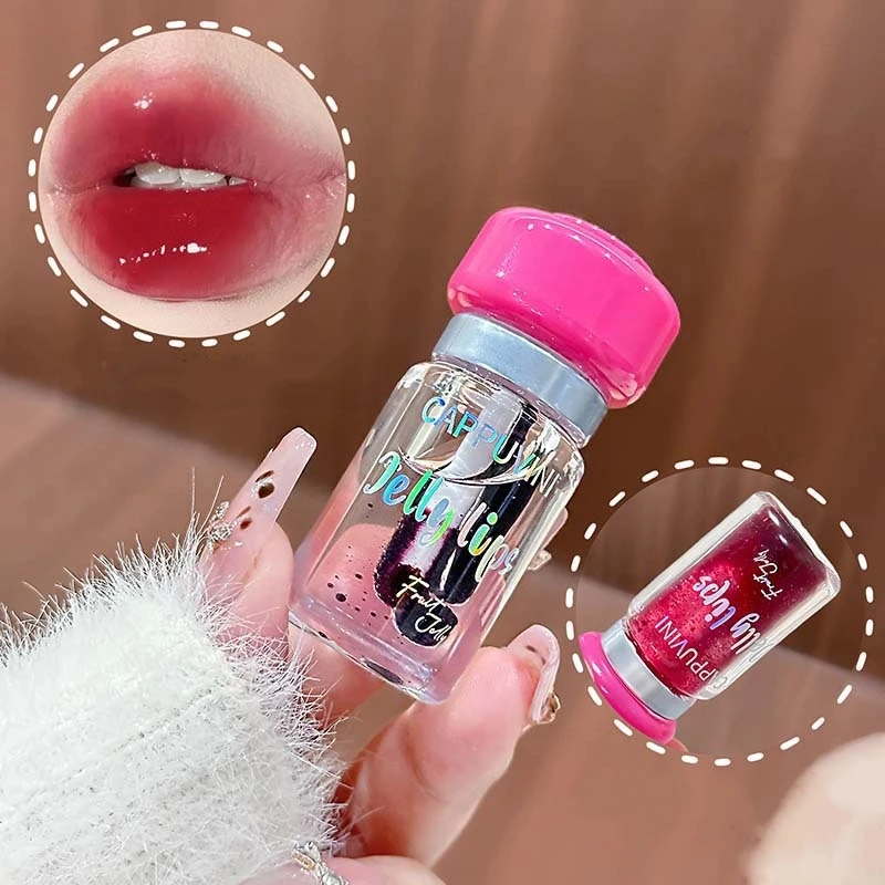 ベリーレッドリップグロス ブラックミラーグラス ウォーターライトクリアリップグレイズ 防水 ノンスティック リキッドリップスティック ヌードリップティント メイクアップ