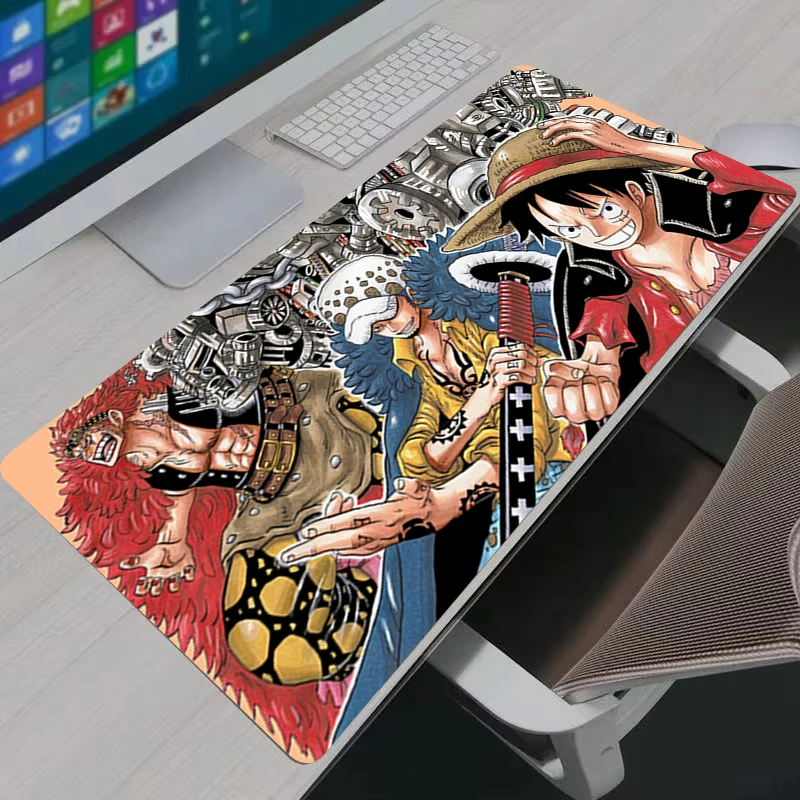 Mouse Pads Computer Mouse Pad Gamer Large Gaming Cartoon Mousepad Anime O-One Piece Luffy Desk Mats Keyboard Anti-slip Office