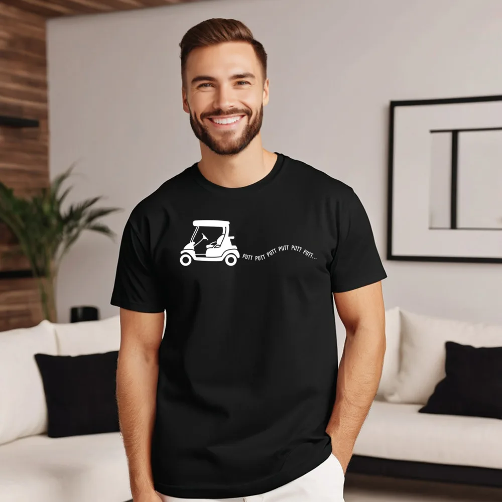 Funny Golf Gift Golfing Cart Special Mens T-shirts O Neck Short Sleeve Combed cotton Tops Tees Graphic T Shirt