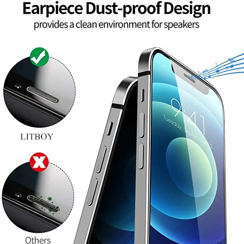 2PCS Screen Protector For iphone 16 15 14 13 12 11 Pro Max Plus X XS MAX XR Tempered Glass For iphone 14 15 16 Plus Protective image 5