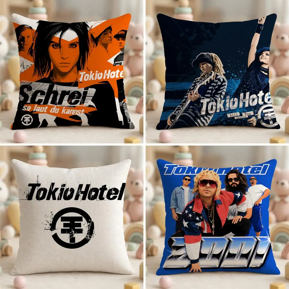 Rock Band T-Tokio HotelS Cushion Cover Ultra Soft Throw Pillow Cover Skin Friendly for Sofa Bed Home Decor Gift
