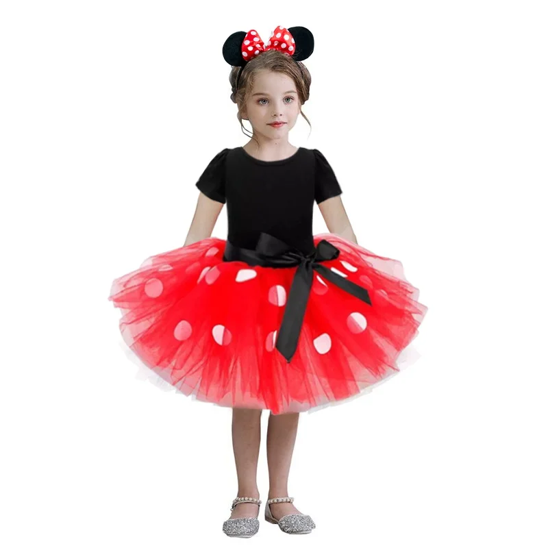 Mickey Mouse Costume 2023 Summer Toddler Girls Cartoon Minnie Tutu Dresses Kids Birthday Party Cosplay Carnival Fancy Clothes