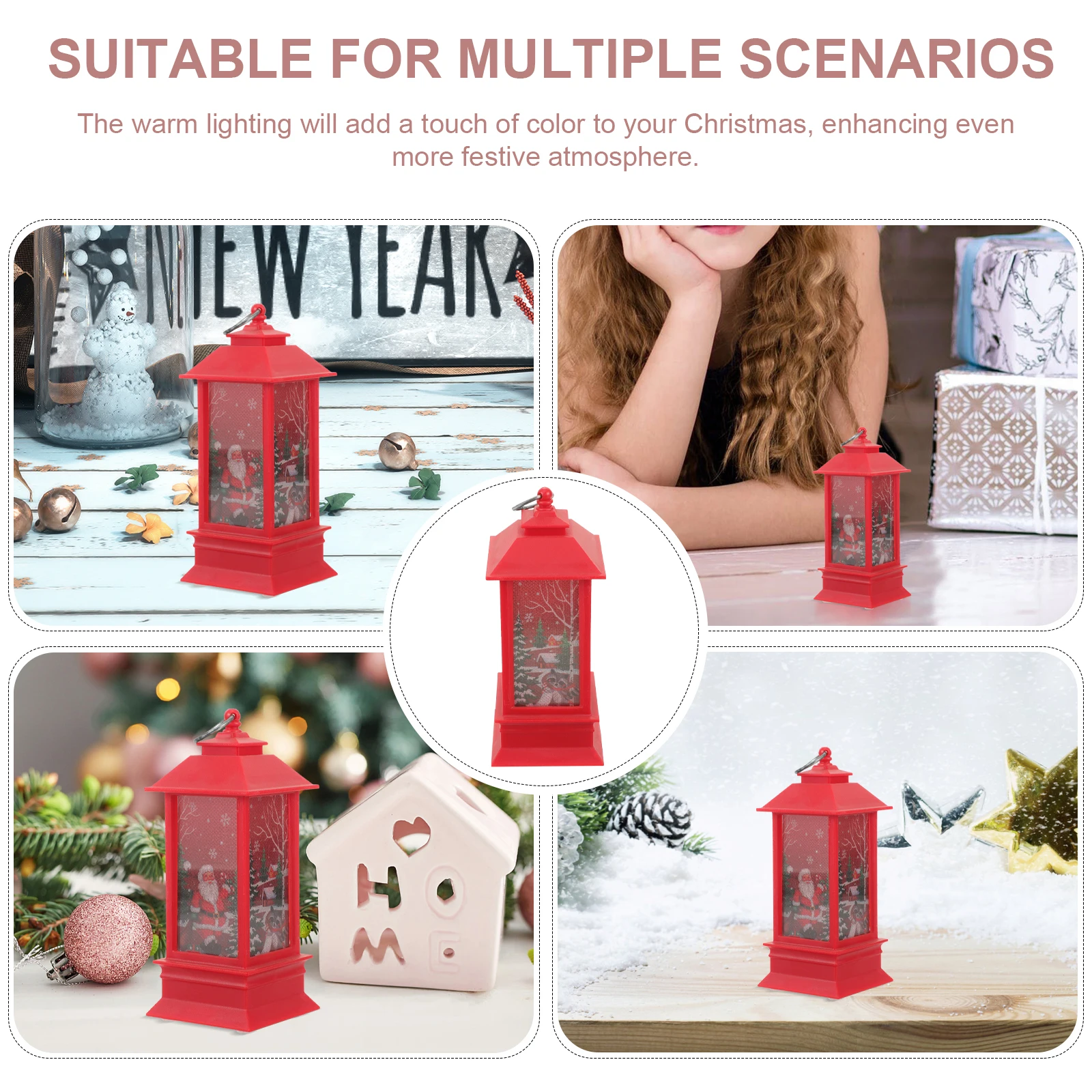 

Christmas Tree Square Lantern Lamps for Festive Decoration Decorative Indoor Holiday Ornaments