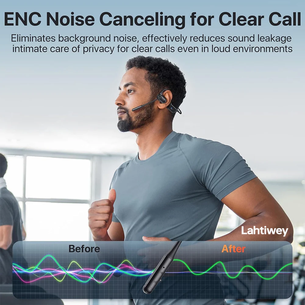 سماعة بلوتوث مع ميكروفون بوم، وسماعات أذن مفتوحة، وسماعات بلوتوث 5.4 مزدوجة الاتصال مع خاصية إلغاء الضوضاء وكتم الصوت #2