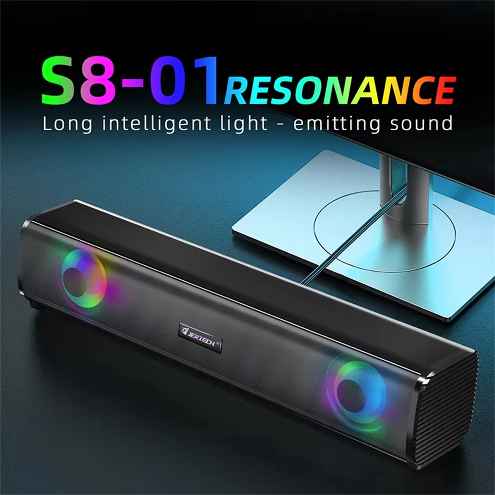 

S8-01 Wired Speaker Computer Audio Multimedia LED Strong Bass Colorful Lighting Desktop Gaming Audio Speaker ﻿