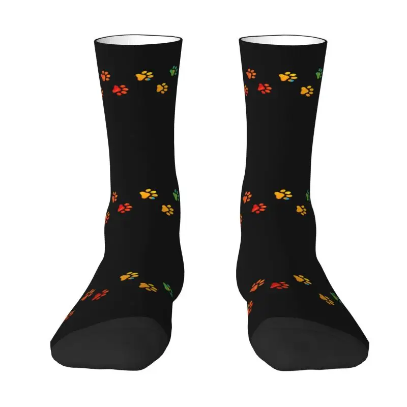 

Colorful Dog Paw Men's Crew Socks Unisex Kawaii 3D Printing Dress Socks