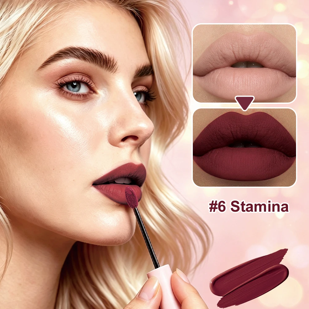 Matte Velvet Liquid Lipstick Long Lasting No Transfer Non Stick Cup Smudge Proof  Anti Crack Waterproof Lip Gloss Makeup - view 6