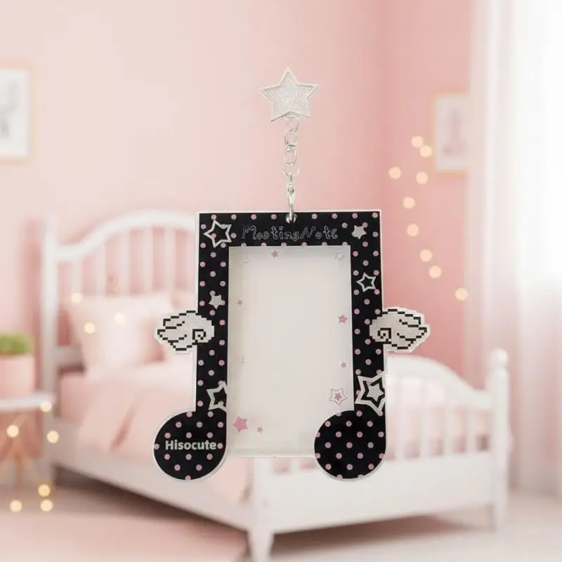 Colorful Angel Wings Small Card Holder Acrylic Stars Hard Card Holder ID Card Holder Suitable For Displaying Idol Merchandise