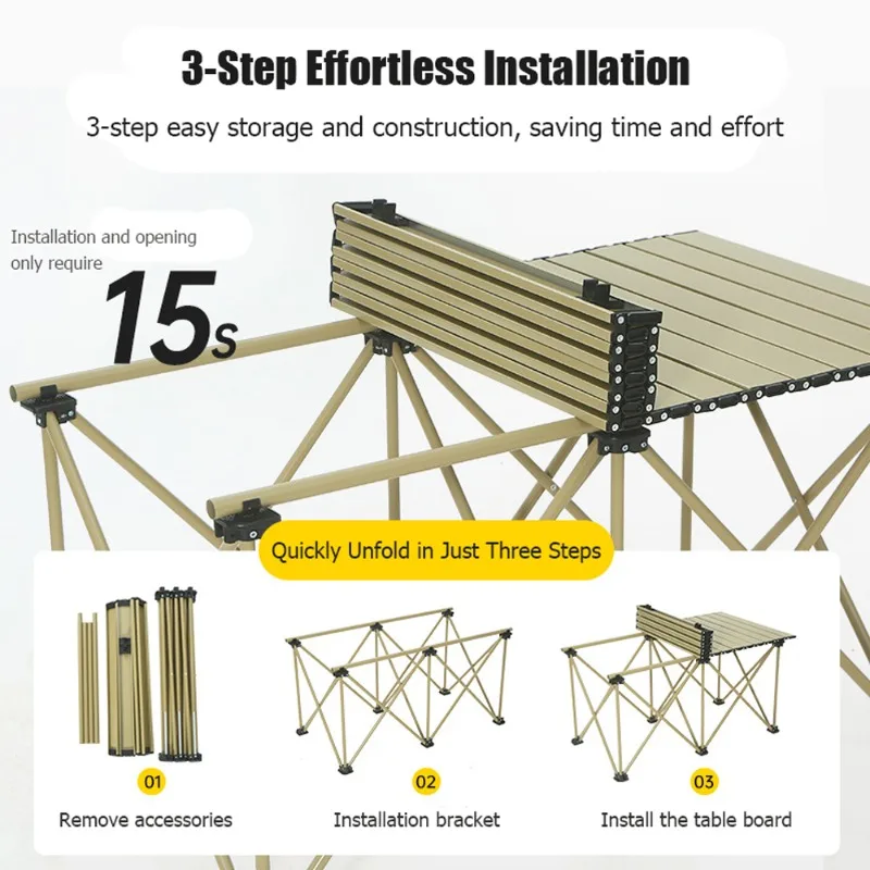 Imagem -02 - Multifuncional Folding Camping Mesa e Cadeira Grupo Talheres Portáteis Ultraleves Aço Inoxidável Glamping ao ar Livre Nature Hike