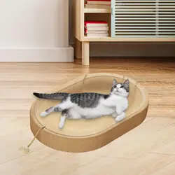 Rascador 2 en 1 con cama y pelota para gatos – Juguete interactivo