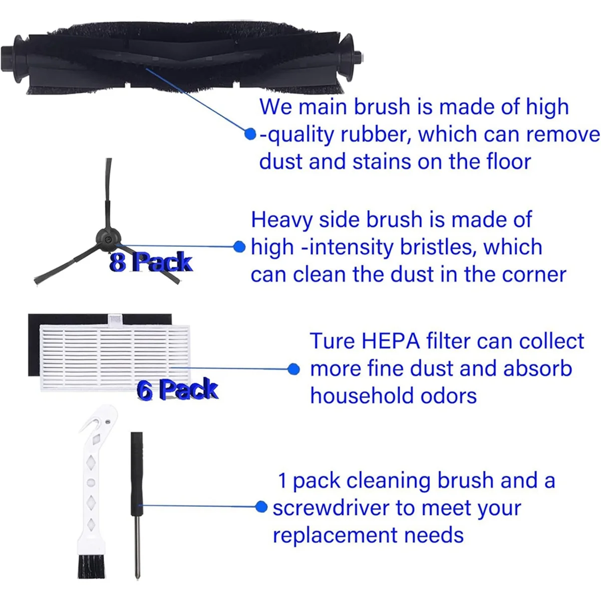 Сменные фильтры для кистей, набор аксессуаров для IHome AutoVac Nova, самопустой, робот-пылесос Ultenic T10