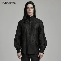 PUNK RAVE Men's Gothic Style Exquisite Embroidered Shirt Party Club Elegant Tops Shirts Men Clothing Streetwear Spring/autumn