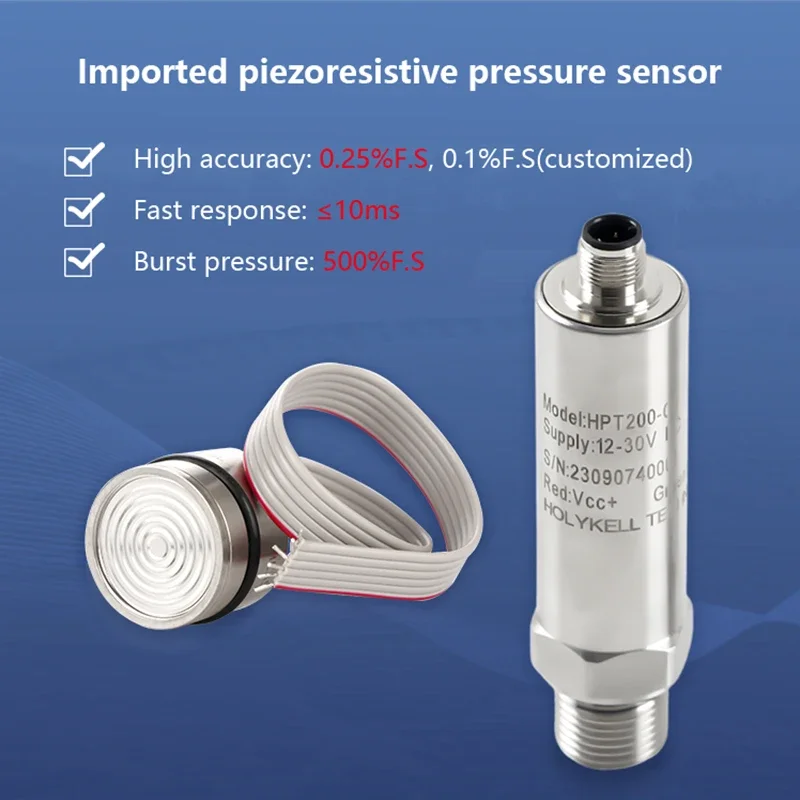 Holykell Piezoresistive Silicon Pressure Sensor 420ma Pressure Transmitter 10bar