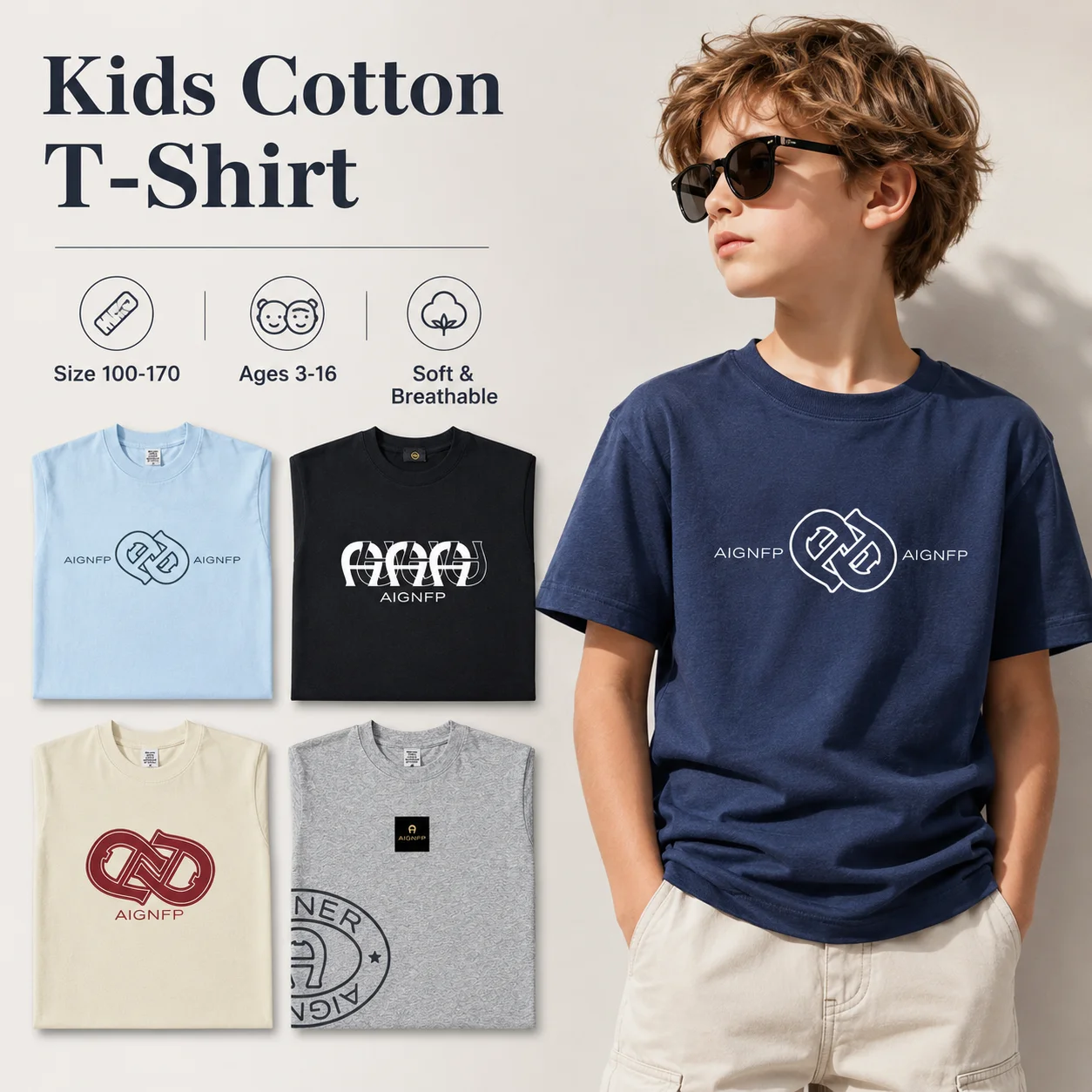 Fashion Letter print T-shirt baby boys Short sleeve 2026 Kids Summer clothes Tee 100%cotton children half sleeve Top casual wear